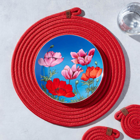 BY COLLECTION Карибы Подставка декоративная, d33см, 100% полиэстер, коралловый