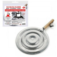 Рассекатель пламени д/газ.плит, ручка, d=21см (кратность 6шт!!!), хром.сталь, дер. AN80-32 Мультидом