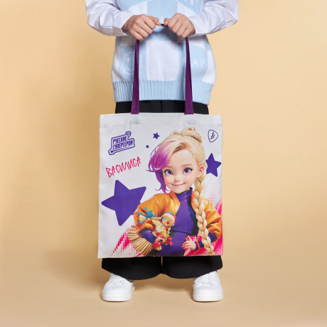 BY Русские Супергерои Сумка-шоппер, 38x42см, ручки 58 см, ПЭ под ткань, "Василиса джуниор"