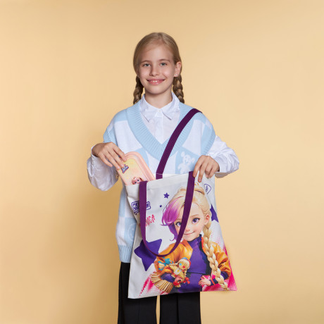 BY Русские Супергерои Сумка-шоппер, 38x42см, ручки 58 см, ПЭ под ткань, "Василиса джуниор"