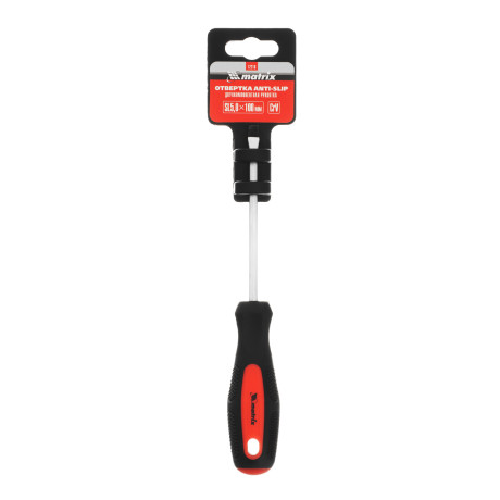 Отвертка Anti-Slip, SL5 х 100 мм, CrV, двухкомпонентная рукоятка Matrix
