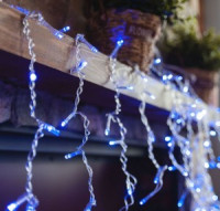 Гирлянда-бахрома ULD-B3010-200/DTA 200LED синий 3м/32нит. макс 70см, 8реж. пров прозр, 9W Uniel