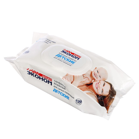 СМАРТ Эконом Салфетки влажные детские, с клапаном, 120шт