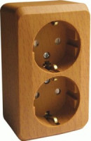 Systeme Electric Этюд роз. ОУ 2 мест. темн. бук (пл.осн., земля, штор.) PA16-008T (16!)