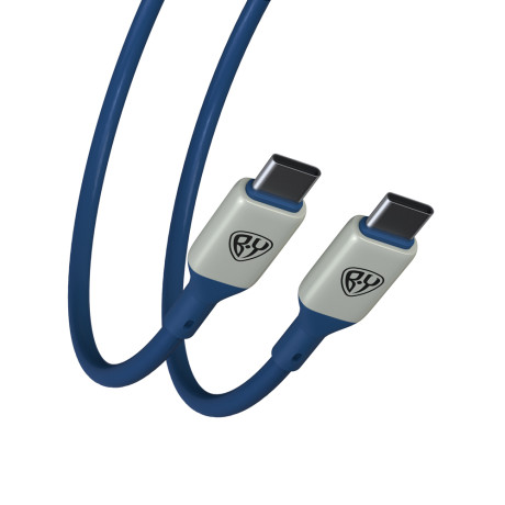 BY Кабель для зарядки Space Cable Pro Type-C - Type-C, 1м, 5А, Быстрая зарядка, штекер металл, синий