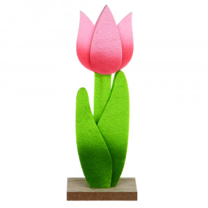 Цветок декоративный, в виде тюльпана, 7x18,5 см, фетр, 2 цвета