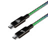 BY Роскосмос Кабель для зарядки MAGIC LIGHT Type-C-Type-C, 1м, Быстрая зарядка 3А, PD 65W, подсветка