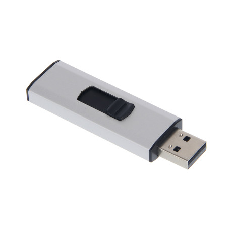 Флеш-карта USB2.0 BY 32Гб выдвижная Silverslide, блистер, алюминий, пластик, серебристый