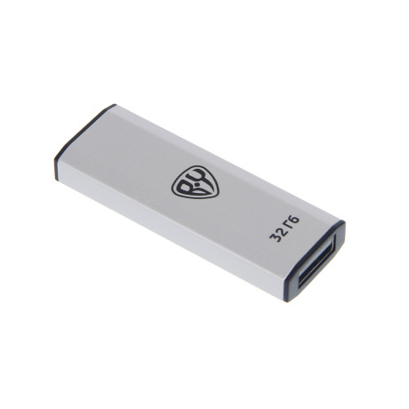 Флеш-карта USB2.0 BY 32Гб выдвижная Silverslide, блистер, алюминий, пластик, серебристый