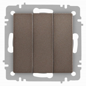 ЭРА Intro Accent мех. выкл. СУ 3 кл. 10А 250В, бронза 6-106-08