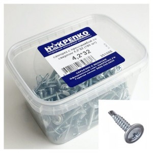 Саморез с прессшайбой со сверлом 4,2*32 (150 шт EC) (цена за уп) НАКРЕПКО 201005