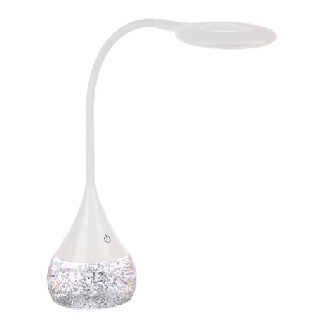 Светильник переносной настольный BY Глиттер,16LED,5Вт,300Лм,RGB,USB-C 5В,каб.1м, дим., пластик,белый