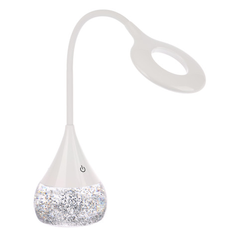 Светильник переносной настольный BY Глиттер,16LED,5Вт,300Лм,RGB,USB-C 5В,каб.1м, дим., пластик,белый