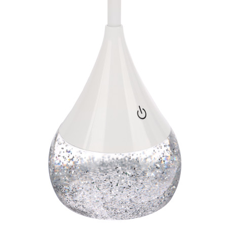 Светильник переносной настольный BY Глиттер,16LED,5Вт,300Лм,RGB,USB-C 5В,каб.1м, дим., пластик,белый