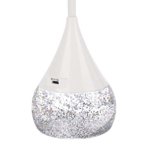 Светильник переносной настольный BY Глиттер,16LED,5Вт,300Лм,RGB,USB-C 5В,каб.1м, дим., пластик,белый