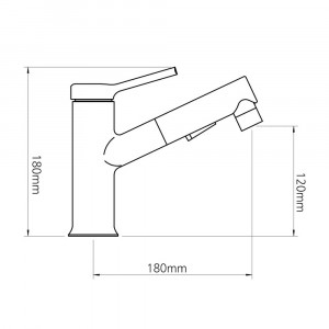 СоюзКран Смеситель для кухни, выдвижной излив, керам. картридж 40мм, черный, цинк, SK01-E132