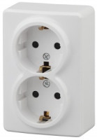 ЭРА Эксперт роз. ОУ 2 мест. 16А бел. (земля) 2х2P+E Schuko 11-2205-01 (1/12/120)