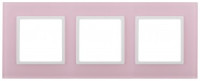 ЭРА 14 Elegance рамка СУ 3 мест.стекло, розовый+бел 14-5103-30 5541