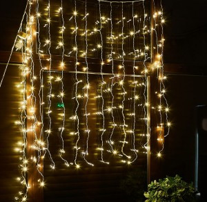 Гирлянда-занавес св/д 1.5х1.5м 100LED провод прозрачный, ULD-C1515-100/DTA WARM WHITE IP20 Uniel