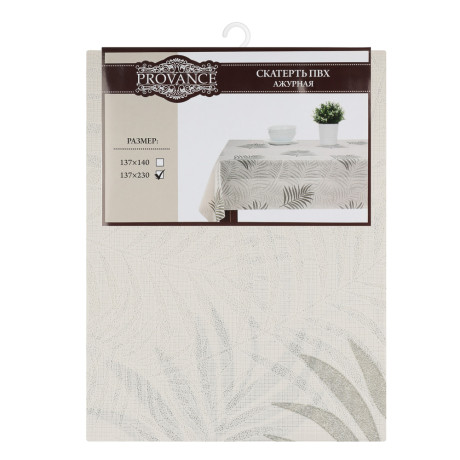 PROVANCE Люмен Скатерть ПВХ ажурная 137х230см, листья