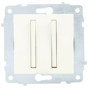 OVIVO мех. выкл. СУ 2 кл. 10А (узкая клавиша) крем (ко всем рамкам) 610-000202-202