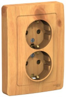 Systeme Electric BLANCA роз. СУ 2 мест. 16А ясень (пл.осн., земля) BLNRS001025 (6!)
