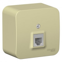 Systeme Electric BLANCA роз. телеф. ОУ 1 мест. беж. (пл.осн., RJ11, изол.пл.) BLNIA011007 (12!)