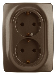 ЭРА 12 12-2108-13 роз. 2X2P+E Schuko со шторками, 16A-250В,  бронза (10/100/2000) 5997