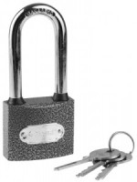 Замок ЗУБР &quot;МАСТЕР&quot; навесной, металлический корпус, удлиненная закаленная дужка, 50мм