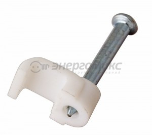 REXANT скоба плоская с гвоздем пластик. 12мм х 6мм (упак. 50 шт.) цена за уп (10!), 07-4212