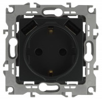 Эра12 роз. СУ, 1 мест. , 2P+E с 2xUSB 16A, штор. 5В-3А, антрацит, 250В, IP20, 12-4109-05 6507