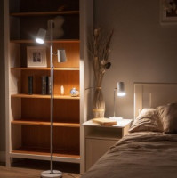 Uniel св-к св/д напол торшер 2х6W(2x450lm) сенс/дим, металл/пластик, 1575x220 белый ULM-T600 WHITE