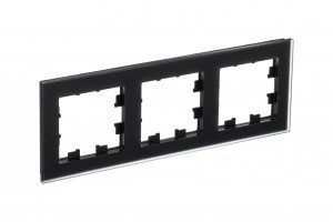 Systeme Electric AtlasDesign Nature рамка СУ 3 мест. матовое стекло черный ATN331003