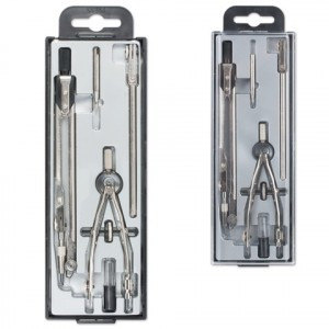 Готовальня 5предм. (циркуль, кронциркуль, игольн. вставка, удлинит)  пласт. пенал, НЧ5-70-50  210419