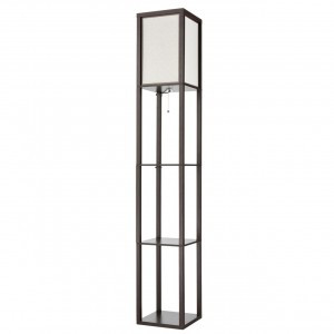 LUMION 8090/1F COMFI LN25 кофейный/бел., дерево/текстиль Торшер Е27 60W 220V PRACTIC