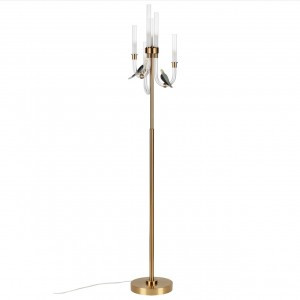 ODEON LIGHT 5431/12FL L-VISION ODL_EX25 125 зол.(п/лат.)/бел град./беж./зел. Стекл Торшер 12W 4000K