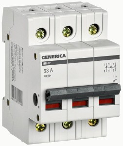 IEK GENERICA выкл. нагрузки (мини-рубильник) ВН-32 3Р 63А