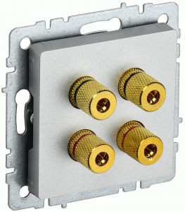 IEK BRITE мех. роз. СУ аудио х4 РА10-БрА алюм. BR-S40-K47