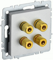 IEK BRITE мех. роз. СУ аудио х4 РА10-БрА алюм. BR-S40-K47