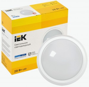 IEK св-к св/д ЖКХ ДПО 5071 28W(2660lm) 6500К IP65 круг белый 253x103 LDPO0-5071-28-6500-K01