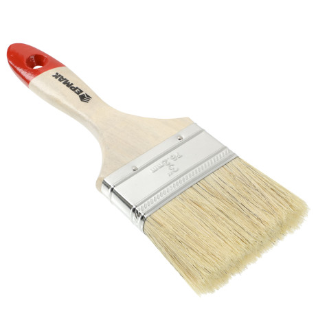 ЕРМАК/HEADMAN Кисть малярная плоская "Евро" нат. щетина 3" (75мм)