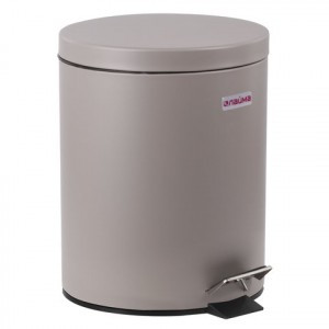 Ведро-контейнер д/мусора (урна) с педалью ЛАЙМА "Classic", 12 л, серое, матовое, металл, со съемным