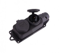 Lezard колодка ОУ двойная 2гн. с загл. каучук 2P+E 1x16 220-240V IP44 106-0400-0110