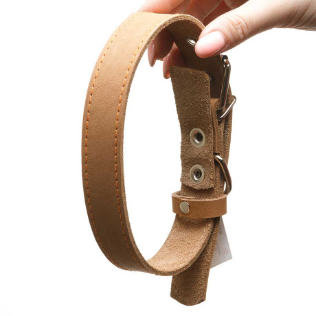 Ошейник кожаный одинарный ширина 25 мм длина 50 см