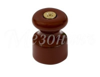 МЕЗОНИНЪ Изолятор фарфор, D18,5х24мм (уп.20шт, цена за шт), саморез в компл, корич GE70027-04