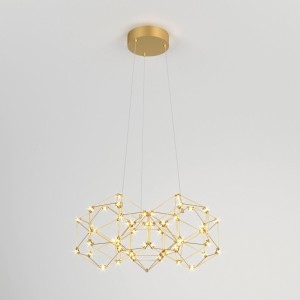 Eurosvet св-к подвесной  LED 1461lm 470х470х1500 металл медный Uma 90169/5 a061149