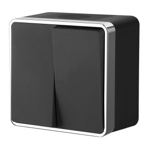 Werkel выкл. ОУ 2 кл. влагозащищенный Gallant IP44 (черный/хром) W5020235 a050976