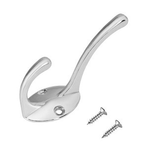 Крючок-вешалка мебельн 2-рожк СТАНДАРТ 603 CP хром Инд. уп. на подвесе (600,50)