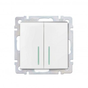 Smartbuy Нептун мех. выкл. СУ 2-клавишный с индикатором 10А белый  (SBE-05w-10-SW2-1)