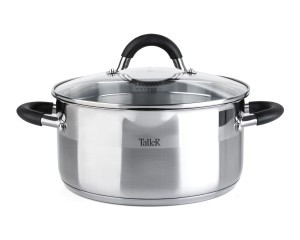 Кастрюля нерж сталь с крышкой Телфорд 4,0л, стенки 0,6мм, дно 2,8мм, индукция TR-17194 TalleR